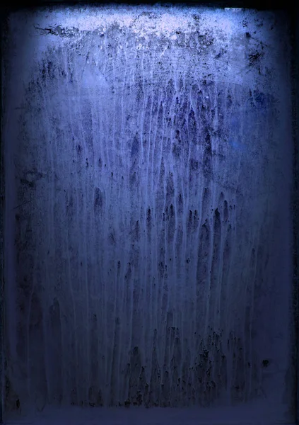 Old Window Streaked Paint Night Blue Light — Stock Photo, Image