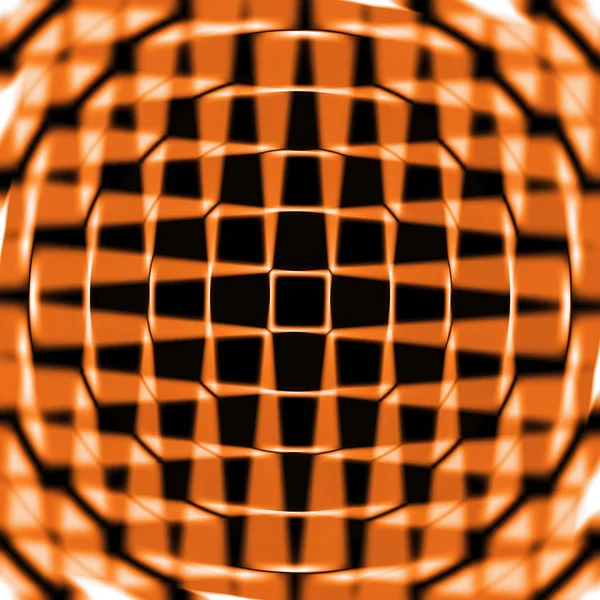 Oranje Zwarte Vervormde Cirkels Sterpatroon — Stockfoto