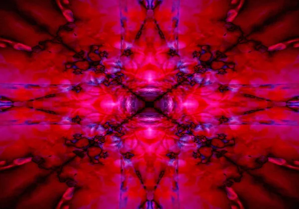 Étoile Kaléidoscope Rouge Noire Croix Aux Bords Violets — Photo