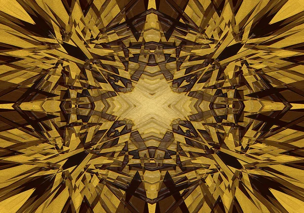 Yellow Mystical Kaleidoscope Star Background Texture Highlights — Stock Photo, Image