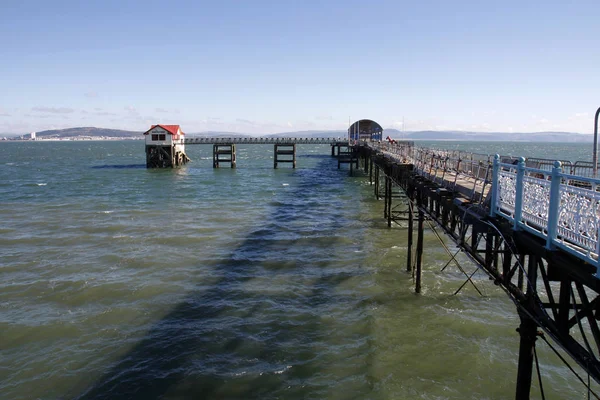 Mumbles Pier Renovation Old New Rnli Lifeboat Station Swansea South — Stock Photo, Image