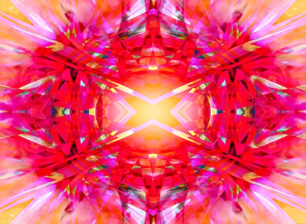 Buntes Rotes Rosa Und Gelbes Kaleidoskopmuster — Stockfoto