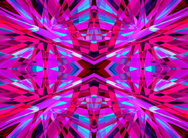 Kleurrijke Paarse Roze Verbrijzelde Caleidoscoop Patroon Zwart — Stockfoto