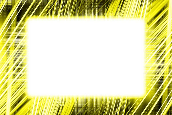 Geel Zwart Licht Paden Grens Frame Met Wit Copy Ruimte — Stockfoto