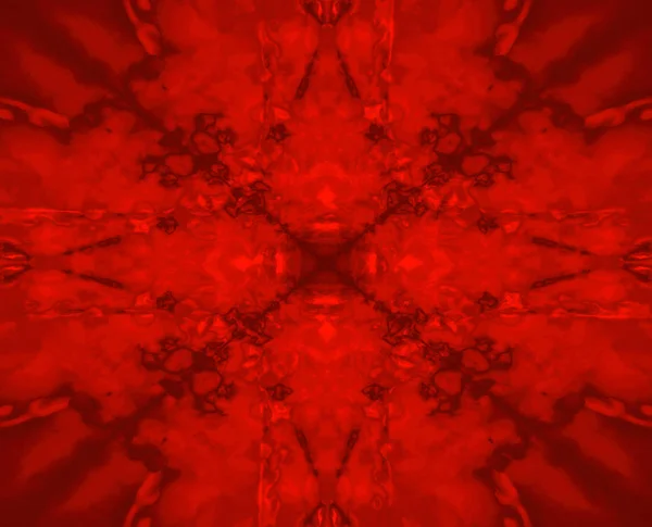 Red Black Star Kaleidoscope Pattern — Stock Photo, Image