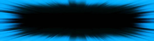蓝色星爆爆炸横幅与一个黑色拷贝空间中心 — 图库照片