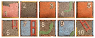 Outdoor painted numbers 1-10  clipart