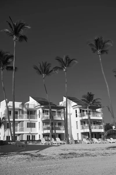 Foto Casas Costeiras Família Multy Perto Oceano Atlântico Praia Bavaro — Fotografia de Stock