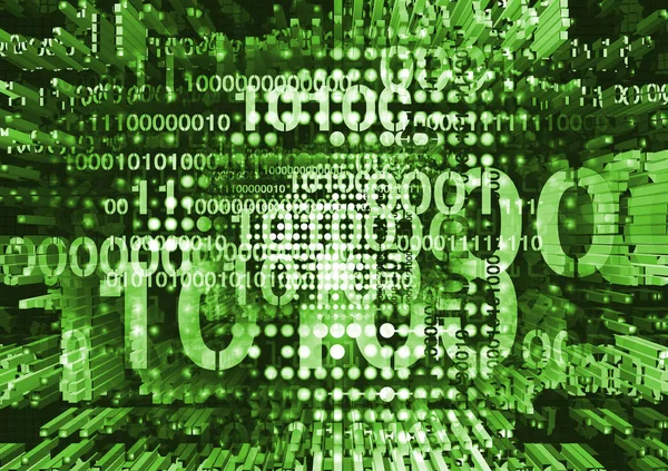 Dynamische Achtergrond Met Binaire Codes Beschadigd Computer Binaire Codes Groene — Stockfoto