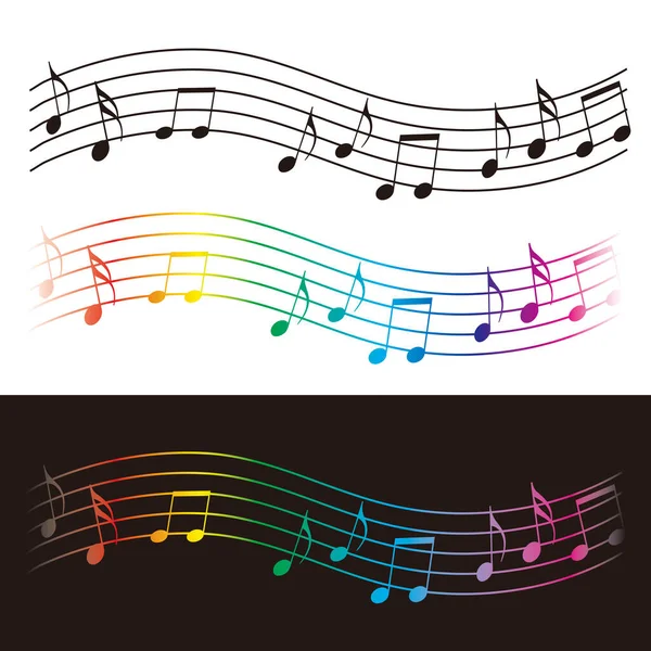 Music Notes Illustration Wavy Music Notation Vector Available — Stock Vector