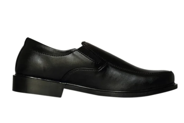Zapatos Hombre Cuero Negro Aislados Sobre Fondo Blanco —  Fotos de Stock