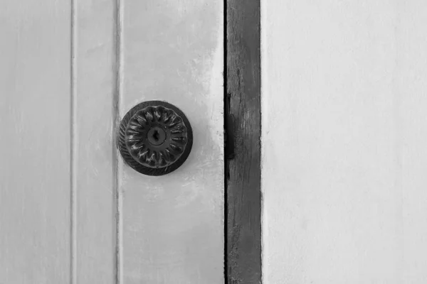 Black White Image Door Knob Old Door — Stock Photo, Image