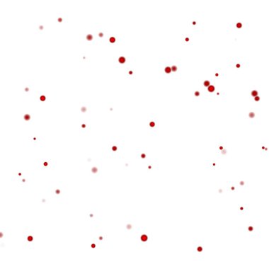 Beyaz zemin üzerine kırmızı nokta konfeti soyut