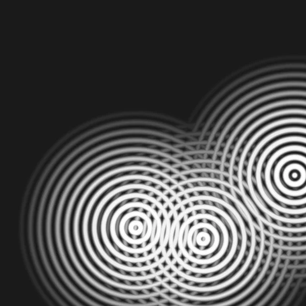 Абстрактные Белые Круги Вращаются Черном Фоне — стоковое фото