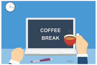 İşadamları bir kahve molası sırasında tam olarak, çalışma dışarı sonra çizgi film vektör çizim rahatlatıcı