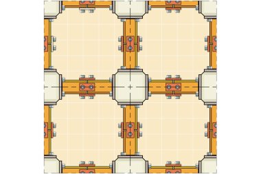 Sorunsuz vektör desen çelik kiriş beton sütunları simetrik arka plan için hazırladı