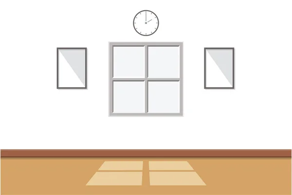 Witte Kamer Interieur Zonlicht Door Het Raam — Stockvector