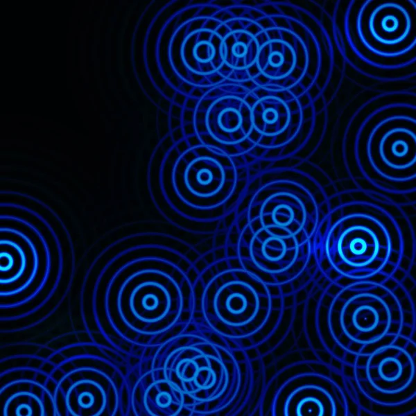 Ondas Sonido Círculo Abstracto Oscilando Fondo Azul Oscuro — Foto de Stock