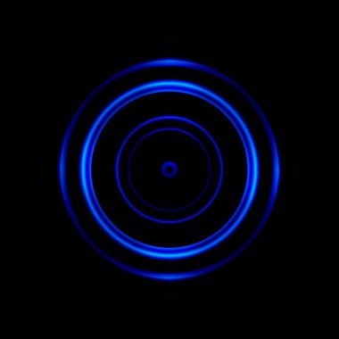 Siyah arka plan üzerinde soyut mavi Diyafram lens