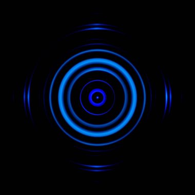 Siyah arka plan üzerinde fotoğraf lens ile Soyut Mavi göz etkisi