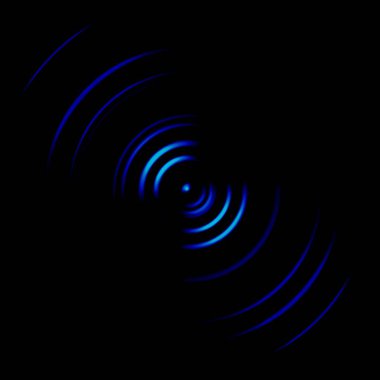 Soyut Mavi kablosuz şebeke sembolü siyah arka plan üzerine