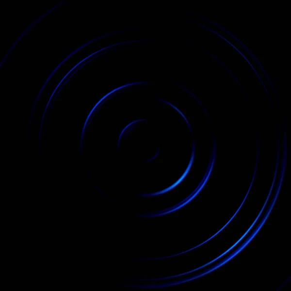 黑色背景上的抽象蓝色圆圈信号 — 图库照片