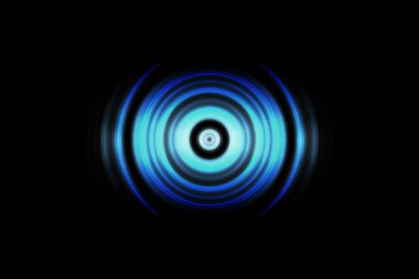 Arka plan ses dalgaları ile daire mavi ışık salınan spin