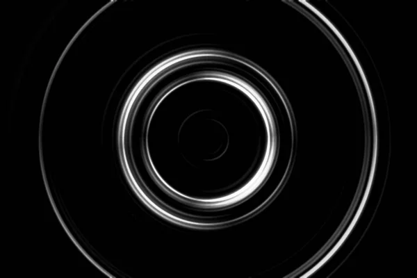 Blurred Abstract White Ring Black Background — Stock Photo, Image