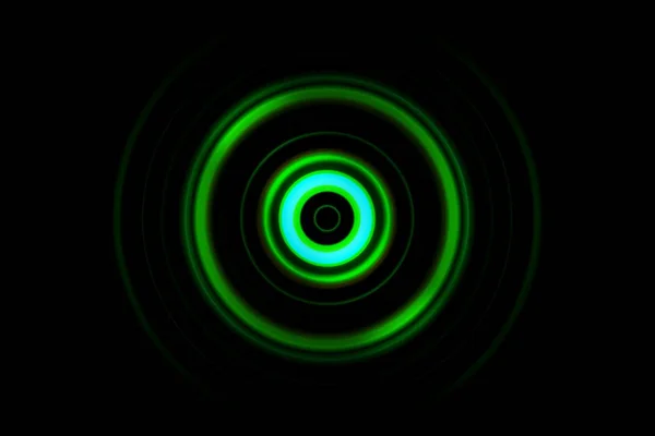 Абстрактне Світло Зелене Кільце Звуковими Хвилями Коливального Фону — стокове фото