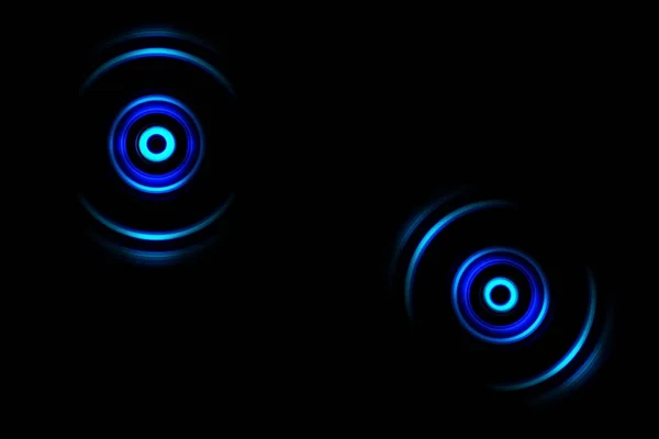 Abstract Blue Ring Sound Waves Oscillating Background — Stock Photo, Image