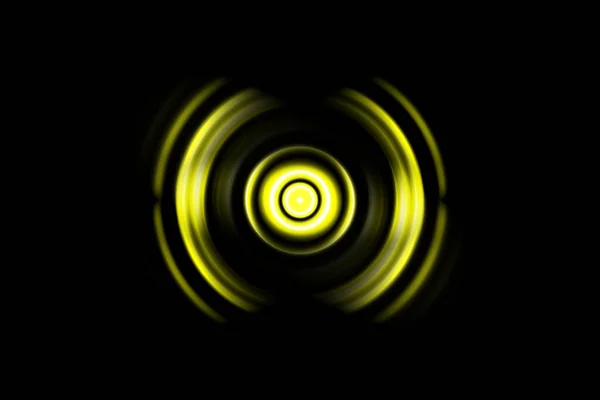 Αφηρημένο Φως Κίτρινο Δακτύλιο Ηχητικά Κύματα Ταλαντώνονται Φόντο — Φωτογραφία Αρχείου