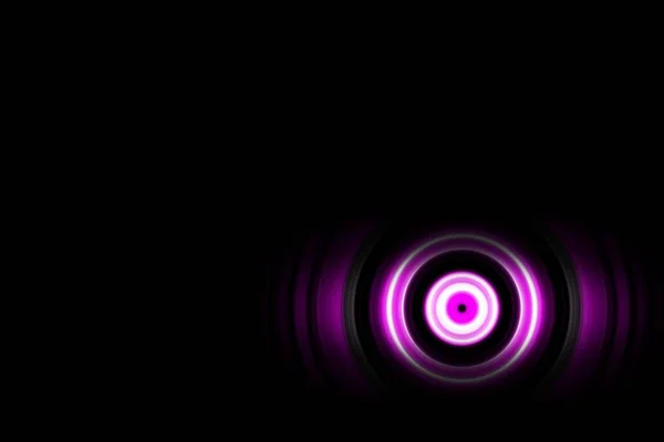 Luz Púrpura Onda Sonido Digital Señal Círculo Fondo Abstracto — Foto de Stock