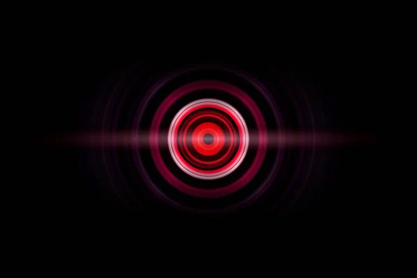 抽象光红色圆环以声波摆动背景 — 图库照片