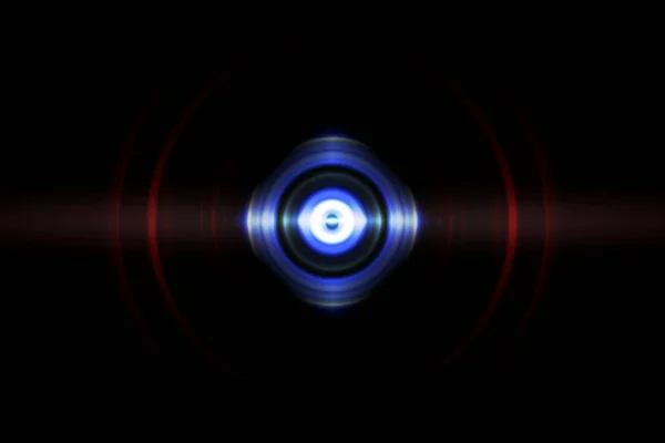 Abstract Light Blue Circle Red Sound Waves Oscillating Technology Background — Stock Photo, Image