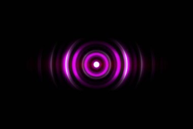 Ses dalgaları salınan, teknolojik altyapı ile Soyut ışık mor daire