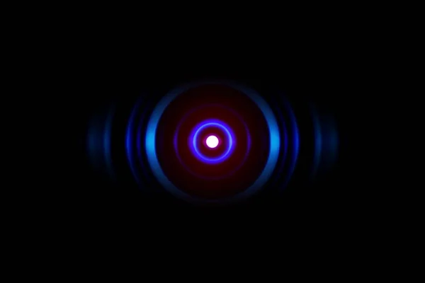 Abstrakta Ljus Blå Spiral Effekt Med Ljudvågor Oscillerande Teknik Bakgrund — Stockfoto