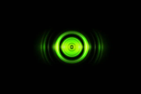 Effet Spirale Vert Abstrait Avec Ondes Sonores Oscillantes Fond Technologique — Photo