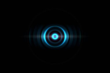 Ses dalgaları arka plan salınan ile soyut göz mavi ışık efekti