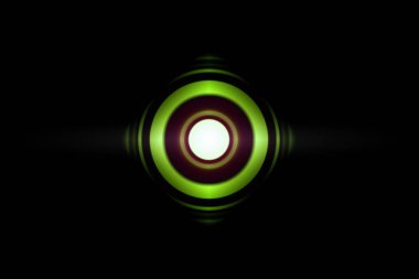 Ses dalgaları arka plan salınan ile soyut göz yeşil ışık efekti