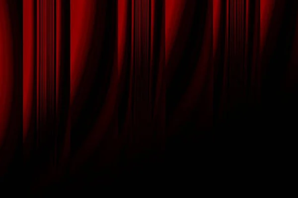 Abstract red curtain wall in dark room