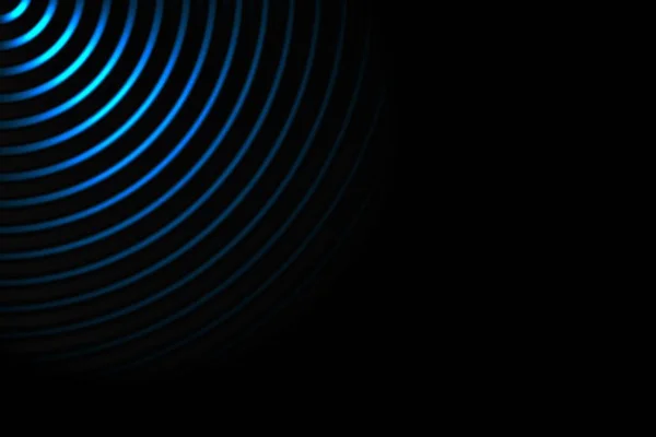 Ondas Sonido Abstractas Oscilantes Azul Claro Sobre Fondo Negro — Foto de Stock