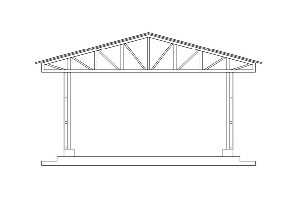 Schéma Abstrait Structure Cadre Spatial Illustration Vectorielle Entrepôt — Image vectorielle