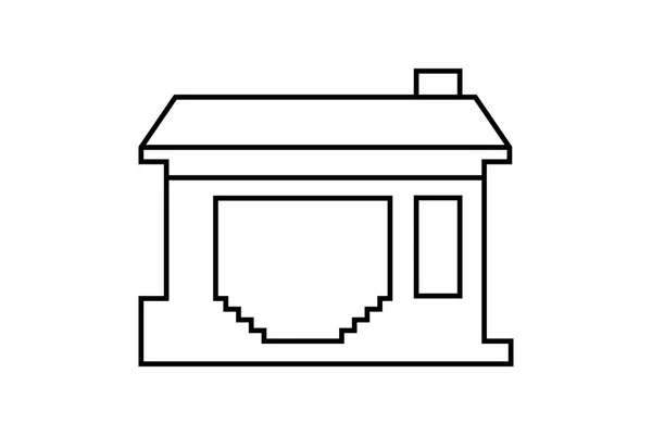 Schéma Abstrait Bâtiment Usine Avec Illustration Vectorielle Escalier Béton — Image vectorielle