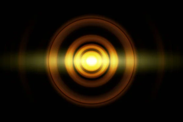 Abstract Glowing Circle Orange Light Effect Sound Waves Oscillating Background — Stock Photo, Image