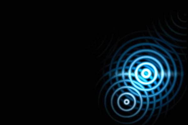 Abstrakt Ljus Bakgrund Blå Ljudvågor Svänger Med Cirkel Ring — Stockfoto