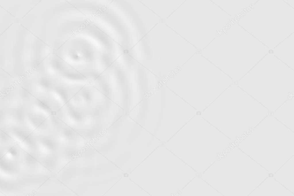 Top view of white water ring or white cream surface, soft background texture