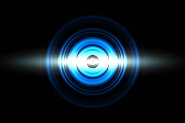 Sound Waves Oscillating Blue Light Circle Spin Abstract Background — Stock Photo, Image