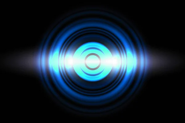 Sound Waves Oscillating Blue Light Circle Spin Abstract Background — Stock Photo, Image