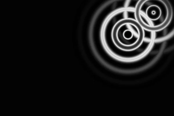 Círculo Blanco Abstracto Con Línea Anillo Sobre Fondo Negro —  Fotos de Stock