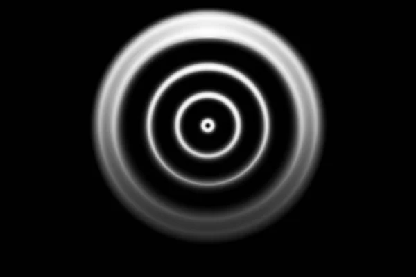 黒い背景にリングラインを持つ抽象的な白い円 — ストック写真
